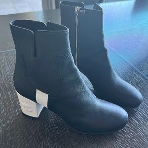 Never worn Chanel leather booties, size 39 1/2